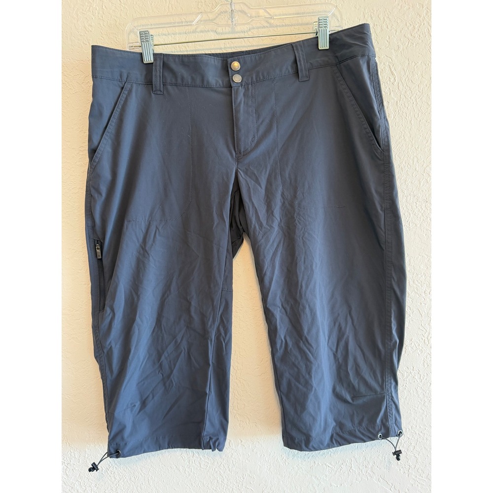 Columbia Women Gray Hiking Capri Pants AL8672 Outdoor Stretch Crop Trousers 14L